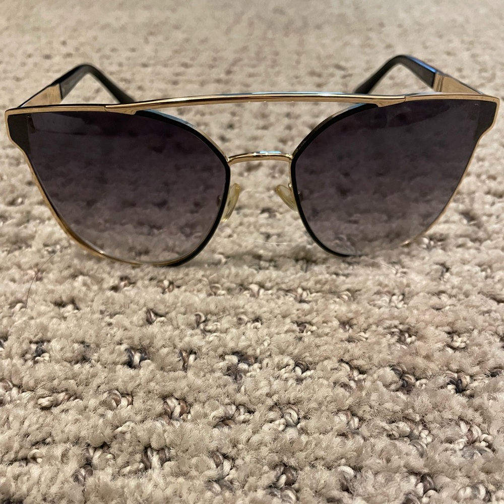 Balmain Gold Frame Sunglasses with Black Gradient Lenses